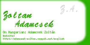 zoltan adamcsek business card